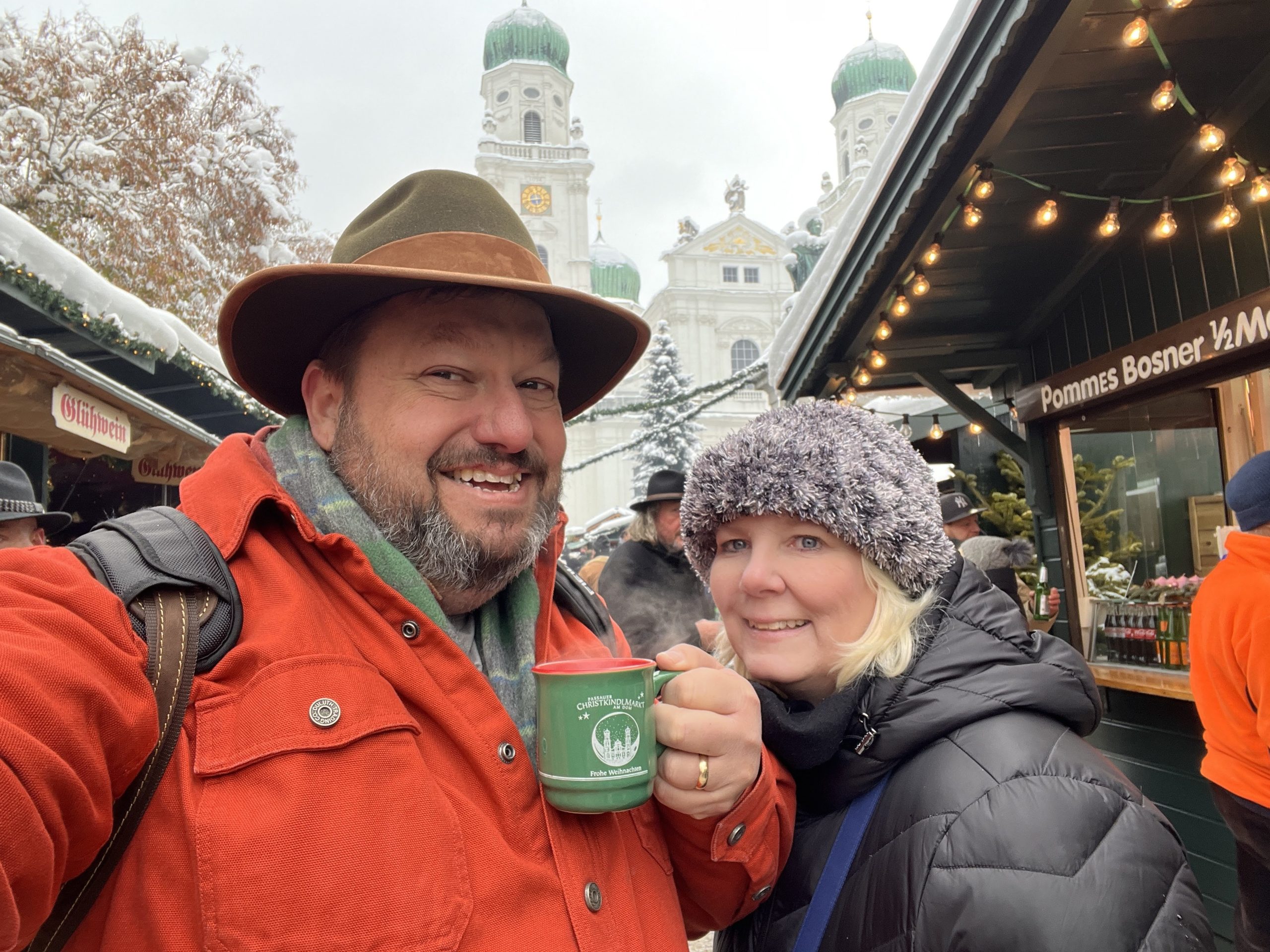Michelle and Scott Handel at a German Christmas market